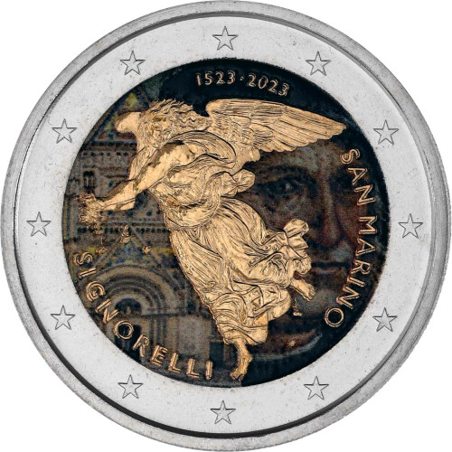 2 Euro San Marino 2023 - 500. Todestag von Luca Signorelli - coloriert / mit Farbe
