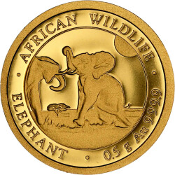 0,5 Gramm Gold Elefant 2024 - Mini Goldmünze