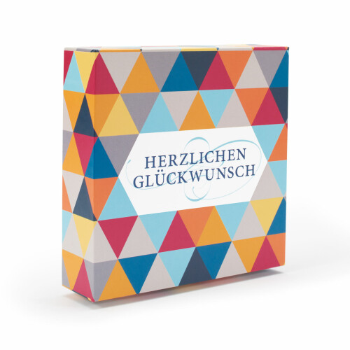 Geschenkschachtel für einen Goldbarren in Blisterverpackung„HerzlichenGlückwunsch“,modern
