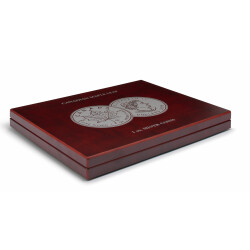 Münzkassette VOLTERRA für 20 Silbermünzen „Maple Leaf“ in Kapseln, Mahagoni