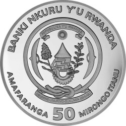 50 Francs Ruanda 2024 - 1 Unze Silber BU - Lunar: Jahr des Drachen