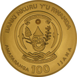 100 Francs Ruanda 2024 - 1 Unze Gold BU - Lunar: Jahr des Drachen