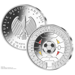 11 Euro Deutschland 2024 Silber PP - Fu&szlig;ball EM