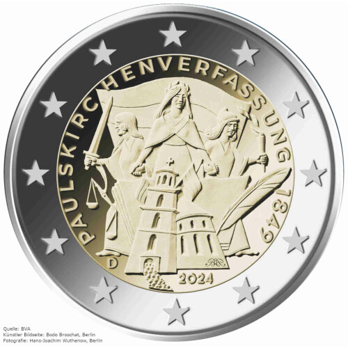 2 Euro Gedenkmünze Deutschland 2024 bfr. - Paulskirchenverfassung