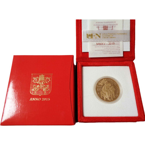 100 Euro Gedenkmünze Vatikan 2015 Gold PP - Evangelist Matthäus