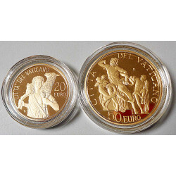 20 + 50 Euro Gold Gedenkmünzen-Set Vatikan 2009 -...