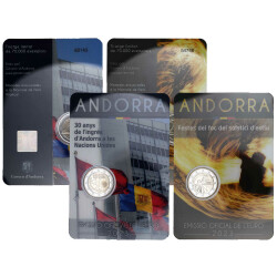 SET: 2 x 2 Euro Gedenkmünze Andorra 2023 st -  UN-Beitritt & Sommersonnenwende