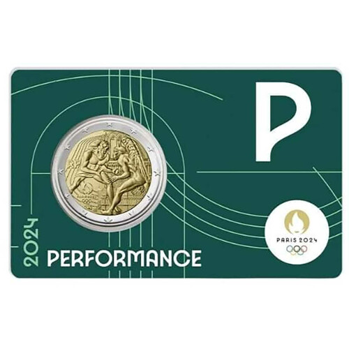 2 Euro Gedenkmünze Frankreich 2024 st - Olympia Herkules - Blister Performance