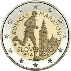 2 Euro Gedenkmünze Slowakei 2024 bfr. - Kosice-Marathon