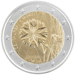 2 Euro Gedenkmünze Estland 2024 bfr. - Kornblume