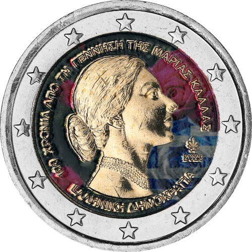 GRIECHENLAND 2 EURO 2023 PP / Proof Und Coincard - Maria Callas. RAR!! EUR 189,00 - DE
