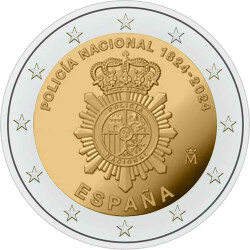 2 Euro Gedenkmünze Spanien 2024 bfr. - Nationalpolizei