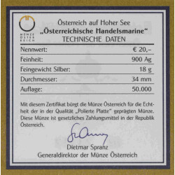 20 Euro Gedenkmünze Österreich 2006 Silber PP - Österreichische Handelsmarine