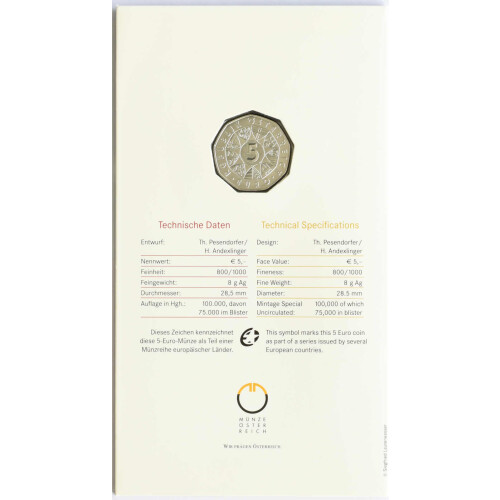 5 Euro Gedenkmünze Österreich 2008 Silber hgh - 100. Geburtstag von Herbert von Karajan