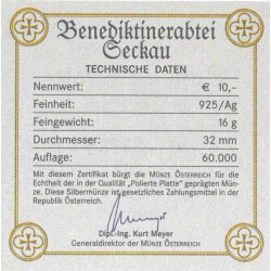 10 Euro Gedenkmünze Österreich 2008 Silber PP - Abtei Seckau