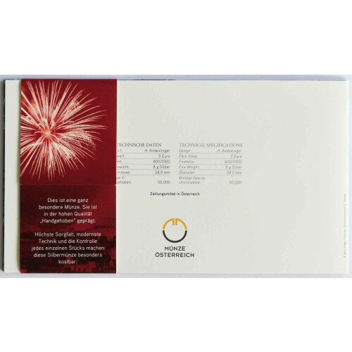 5 Euro Gedenkmünze Österreich 2011 Silber hgh - Pummerin 1711-2011