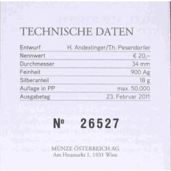 20 Euro Gedenkmünze Österreich 2011 Silber PP - Nikolaus Joseph von Jacquin