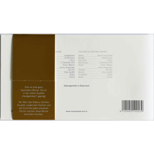 5 Euro Gedenkmünze Österreich 2016 Silber hgh - Neujahrskonzert 2016