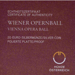 20 Euro Gedenkmünze Österreich 2016 Silber PP - Wiener Opernball