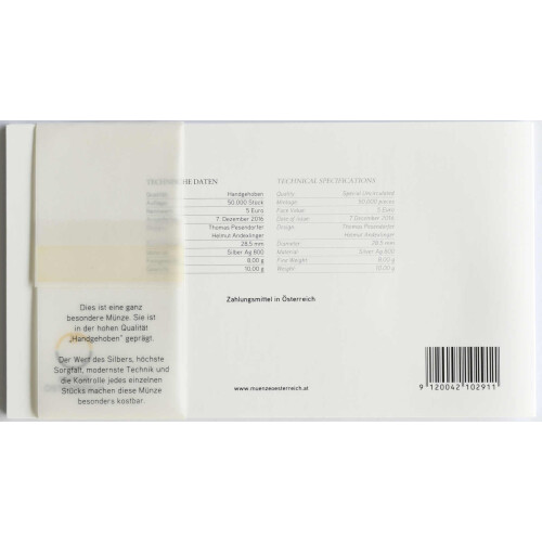 5 Euro Gedenkmünze Österreich 2017 Silber hgh - 150 Jahre Donauwalzer