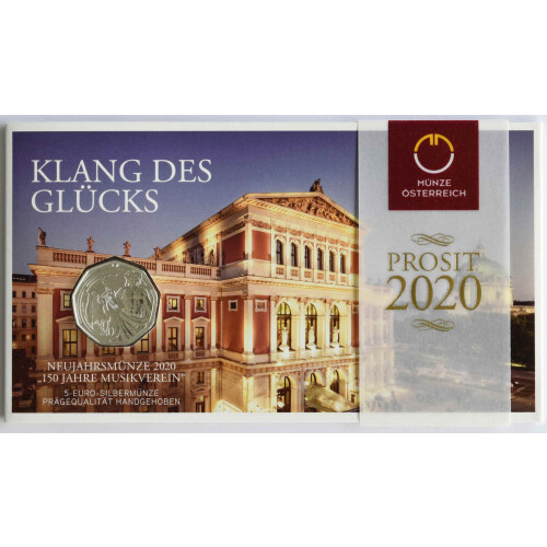 5 Euro Gedenkmünze Österreich 2020 Silber hgh - 150 Jahre Musikverein