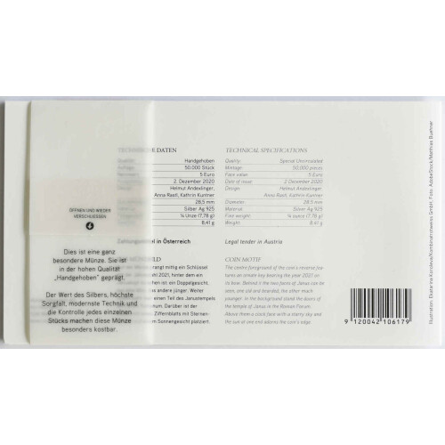 5 Euro Gedenkmünze Österreich 2021 Silber hgh - Janus