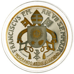5 Euro Gedenkmünze Vatikan 2019 Silber teilvergoldet PP - 150 Jahre Wohltätigkeitsverband