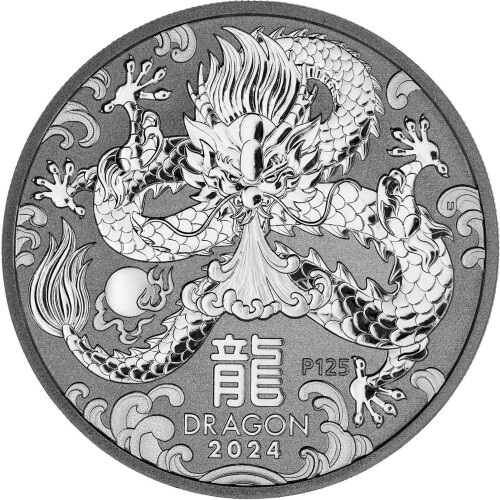 1 Unze Silber Jahr des Drachen Dragon 2024 BU - Lunar III.-Serie