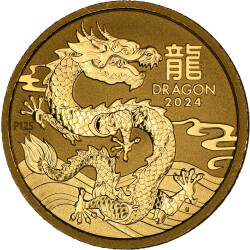 1/4 Unze Gold Jahr des Drachen Dragon 2024 BU - Lunar...