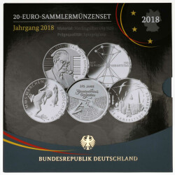 20 Euro Gedenkmünzen-Set Deutschland 2018 Polierte...