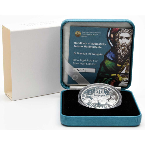 10 Euro Gedenkmünze Irland 2011 Silber PP - Europäische Entdecker - St. Brendan der - Entdecker