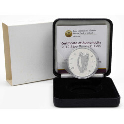 15 Euro Gedenkmünze Irland 2012 Silber PP - Tiere auf irischen Münzen - Wolfshund