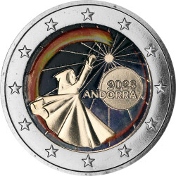 2 Euro Andorra 2023 - Sommersonnenwende - coloriert / mit...