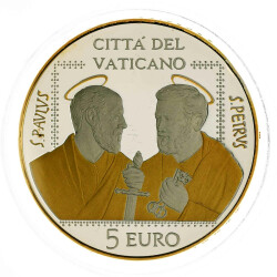 5 Euro Gedenkmünze Vatikan 2021 Silber teilvergoldet...