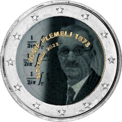 2 Euro Slowenien 2023 - Josip Plemelj - coloriert / mit...