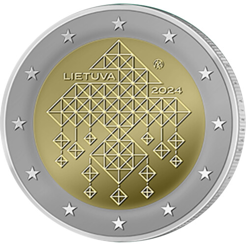 2 Euro Gedenkmünze Litauen 2024 bfr. - Die Tradition der Strohgedeckten Gärten