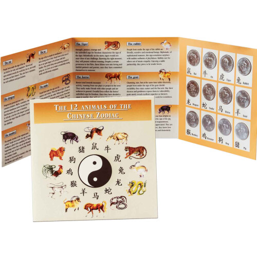 Münzset 12 x 10 Schilling Somalia 2000 bfr. - 12 chinesische Tierkreiszeichen Lunar