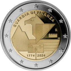 2 Euro Gedenkmünze Italien 2024 PP - 250 Jahre Finanzpolizei - im Etui