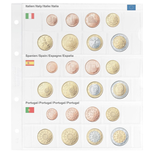 Vordruckblatt KARAT EURO-Kursmünzen-Sätze Italien/Spanien/Portugal