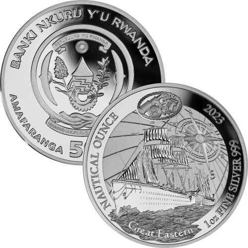 50 Francs Ruanda 2023 - 1 Unze Silber PP - Great Eastern