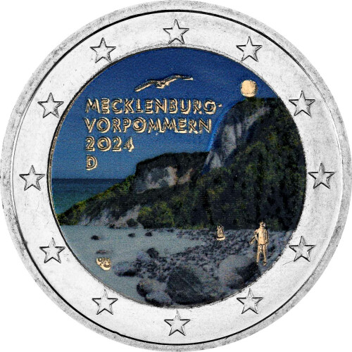 2 Euro Deutschland 2024 - Königsstuhl - coloriert / mit Farbe
