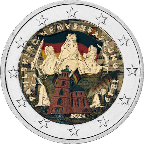 2 Euro Deutschland 2024 - Paulskirchenverfassung - coloriert / mit Farbe