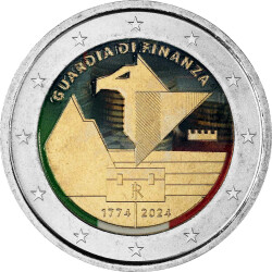 2 Euro Italien 2024 - 250 Jahre Finanzpolizei - coloriert...