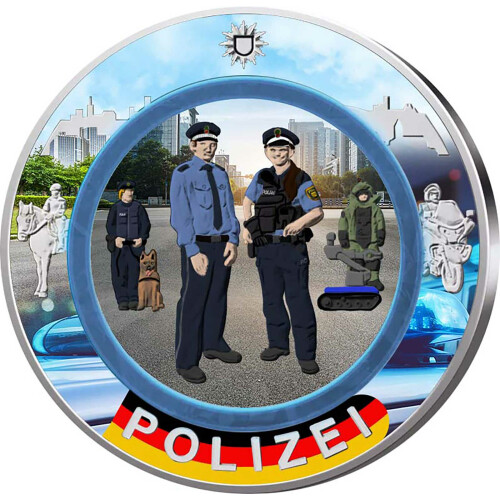 10 Euro Deutschland 2024 - Polizei - coloriert / mit Farbe