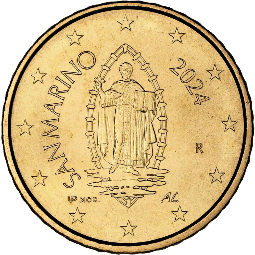 1 Euro Münze San Marino 2014 Wert 50 Cent Kursmünze San Marino 2024 bankfrisch - Heiliger Marinus