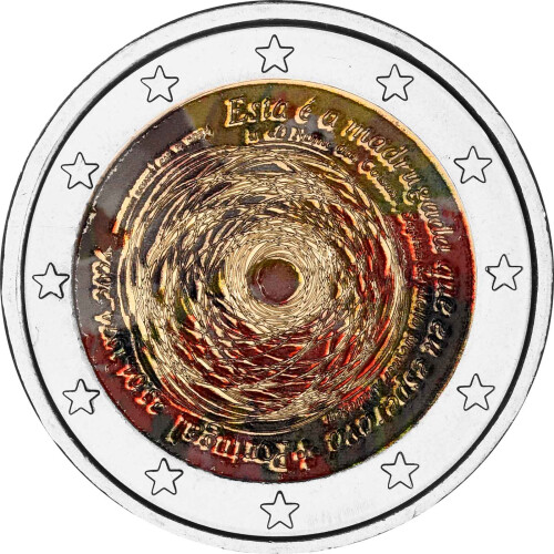 2 Euro Portugal 2024 - 50. Jahrestag der Nelkenrevolution - coloriert / mit Farbe