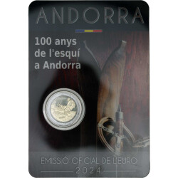 2 Euro Gedenkmünze Andorra 2024 st - 100 Jahre Skisport