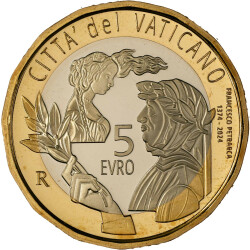 5 Euro Gedenkmünze Vatikan 2024 PP - Francesco Petrarca