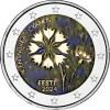 2 Euro Estland 2024 - Kornblume - coloriert / mit Farbe