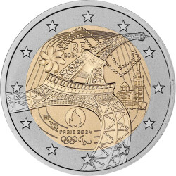 2 Euro Gedenkmünze Frankreich 2024 PP / Reverse...